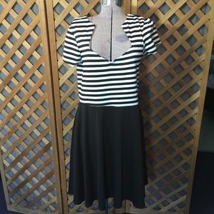 Black & White Striped Steady Clothing Dress 1X